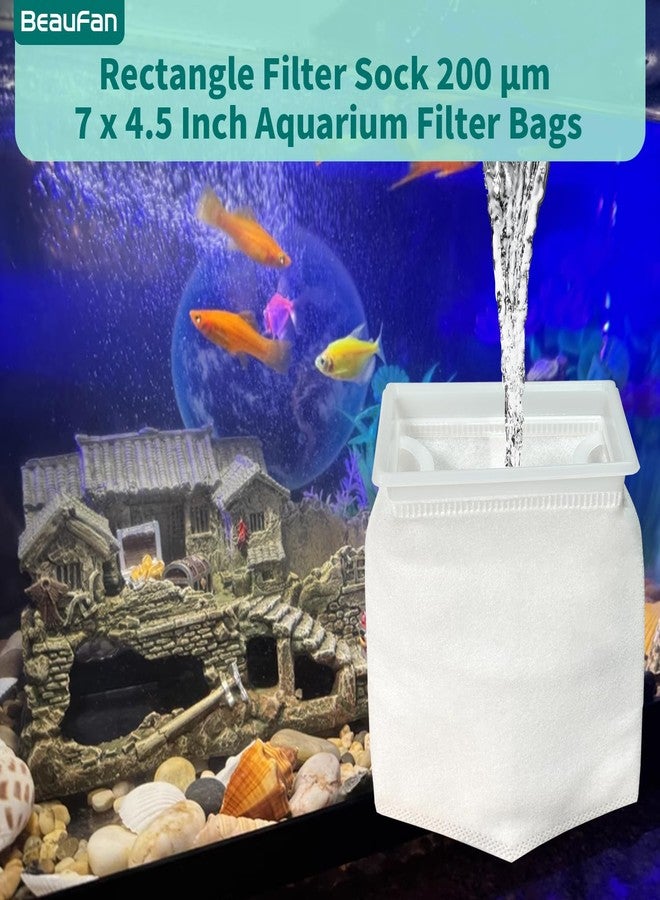 beaufan 3 Pack Rectangle Filter Sock 200 μm 7 x 4.5 Inch Aquarium Filter Bags Aquarium Filter, Rectangle Aquarium Filter Sock, Rectangle Felt Filter Sock, Aquarium Filter Bags for Saltwater - Image 2